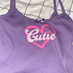 Forever 21 “Cutie” Purple Sweatshirt
